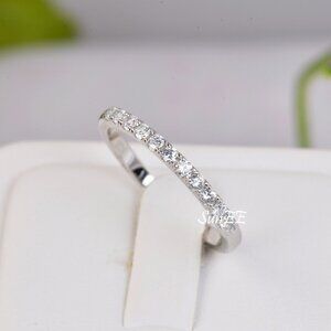 NEW HALF BAND ETERNITY RING 925 STERLING SILVER
